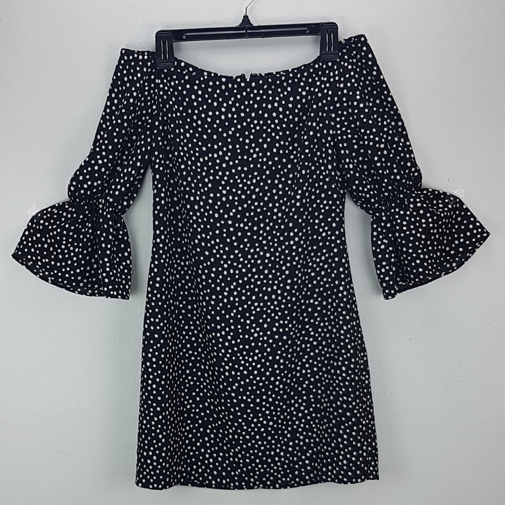 RALPH LAUREN Black Dress Polka Dot, off shoulders